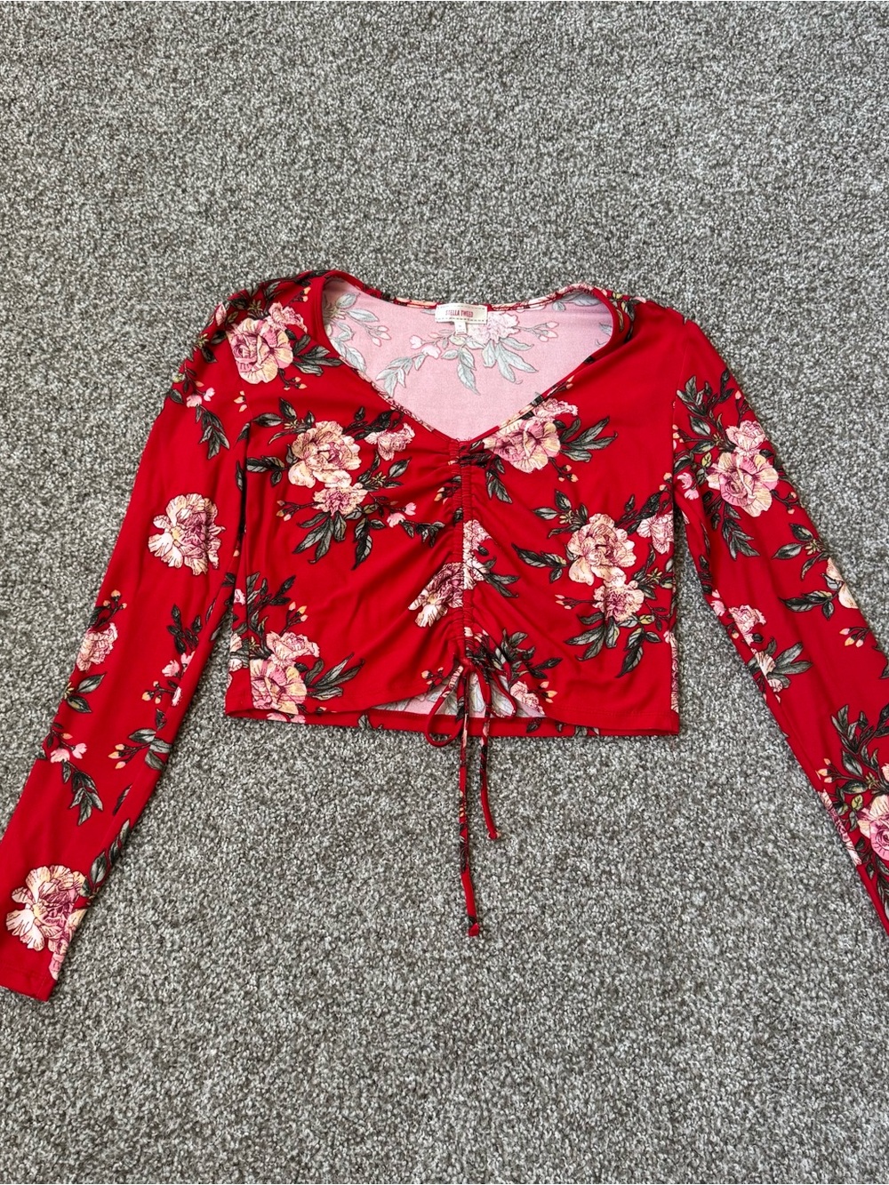 Floral Ruched Crop Top